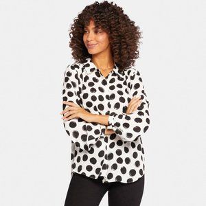 NYDJ MODERN BLOUSE IN PRINTED GRAPHIC DOTS NWT SIZE SMALL